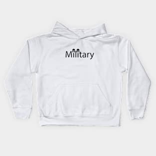 Military artistic typography design Kids Hoodie